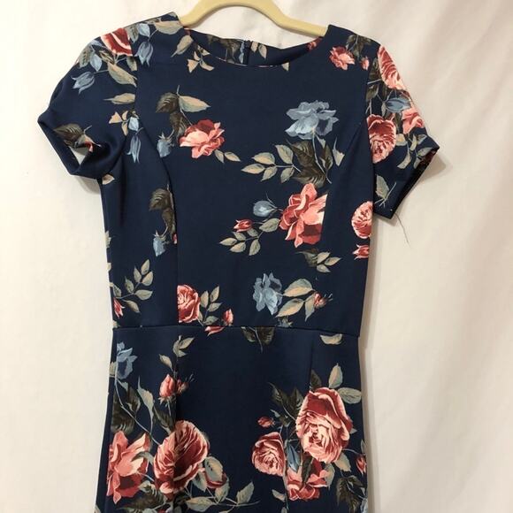 Love..Ady Floral Cap Sleeve Flounce Mini Dress Womens M Fit Flare Casual - Picture 2 of 8